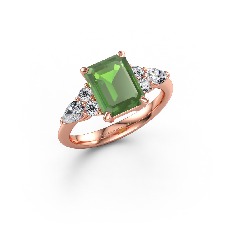 Bild av Löftesring Melani EME 585 roséguld Grön turmalin 9x7 mm