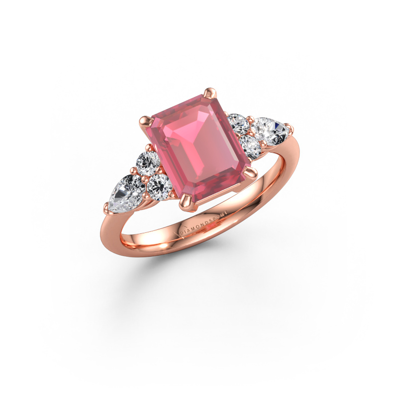 Bild av Löftesring Melani EME 585 roséguld Rosa turmalin 9x7 mm