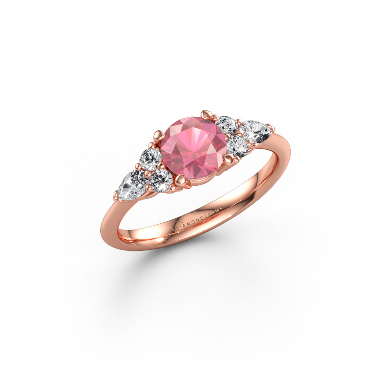Immagine di Anello di fidanzamento Melani RND 585 oro rosa Tormalina rosa 6 mm