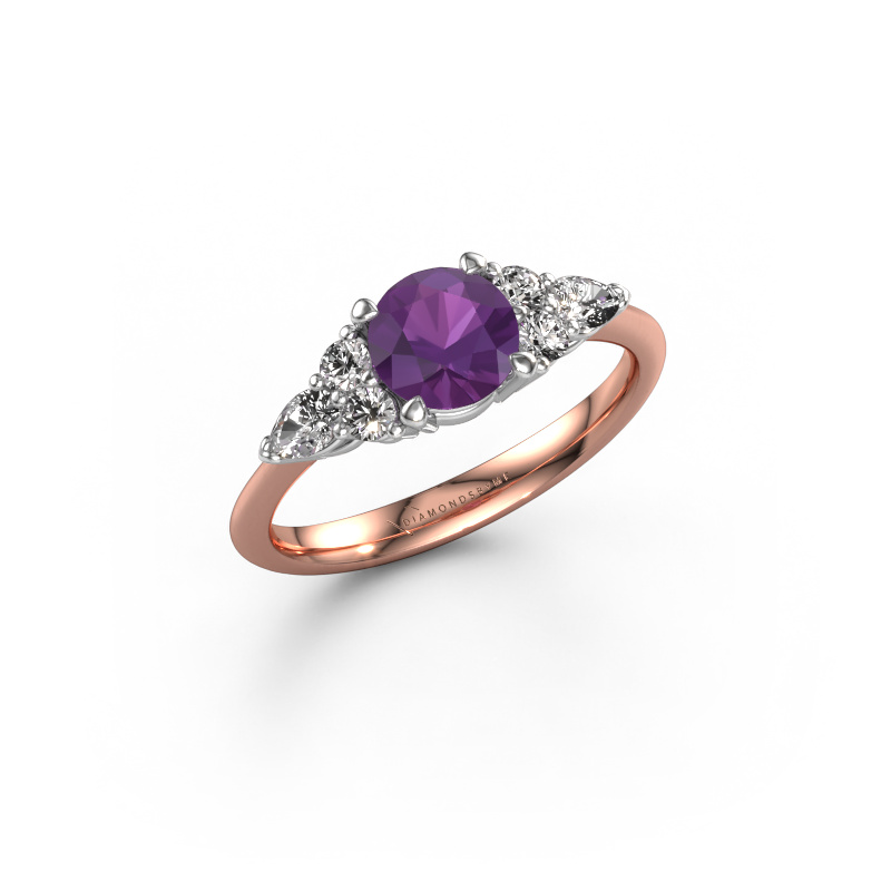 Bild von Verlobungsring Melani RND 585 Roségold Amethyst 6 mm