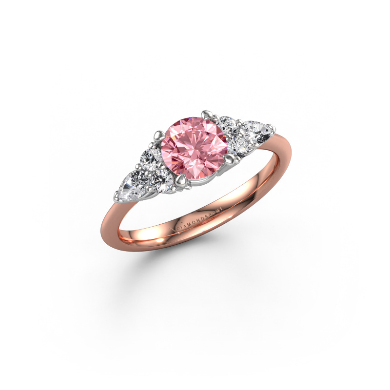 Bild von Verlobungsring Melani RND 585 Roségold Rosa Labordiamant 6 mm