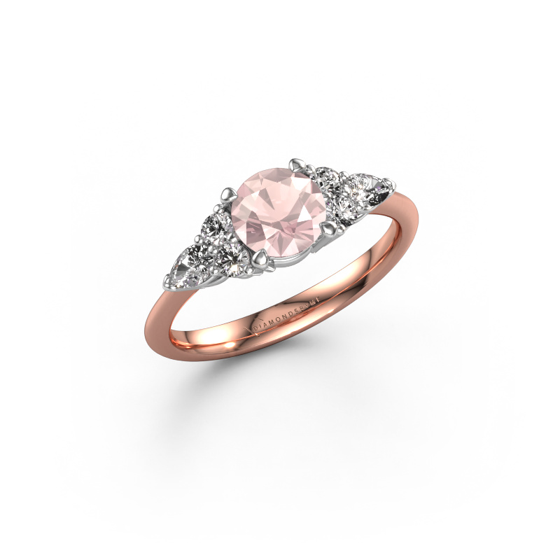 Image of Engagement ring Melani RND 585 rose gold Morganite champagne 6 mm