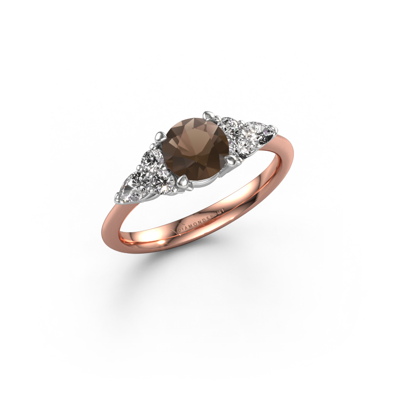 Image of Engagement ring Melani RND 585 rose gold Smokey quartz 6 mm