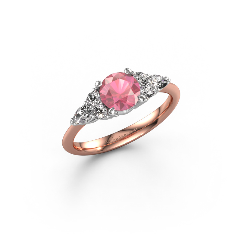 Image of Engagement ring Melani RND 585 rose gold Tourmaline pink 6 mm