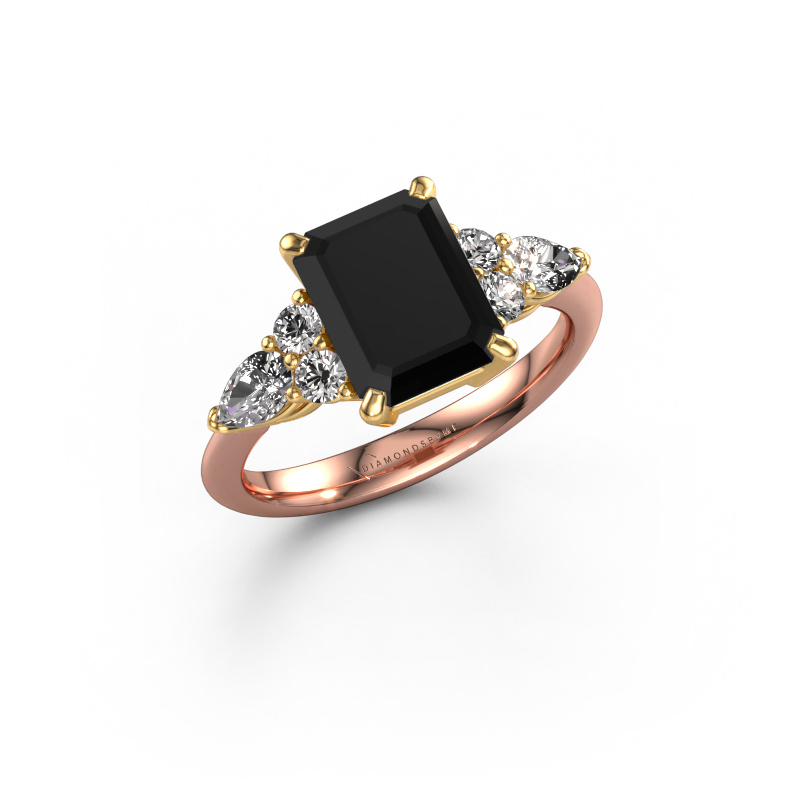 Image of Promise ring Melani EME 585 rose gold Black diamond 3.72 crt