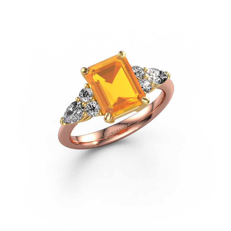 Bild von Verlobungsring Melani EME 585 Roségold Citrin 9x7 mm