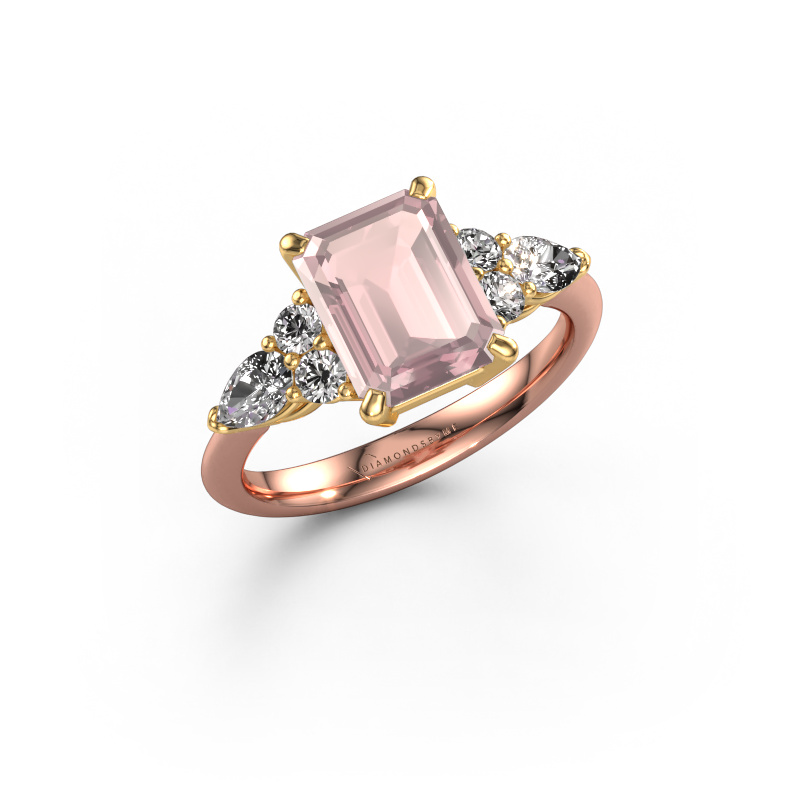Bild von Verlobungsring Melani EME 585 Roségold Morganit Champagner 9x7 mm