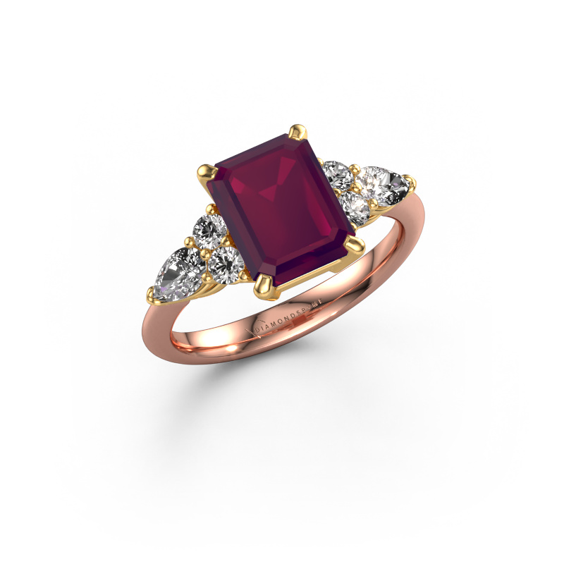 Bild von Verlobungsring Melani EME 585 Roségold Rhodolit 9x7 mm
