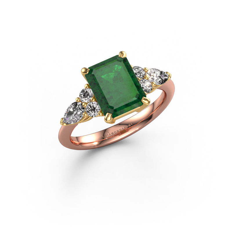 Bild von Verlobungsring Melani EME 585 Roségold Smaragd 9x7 mm
