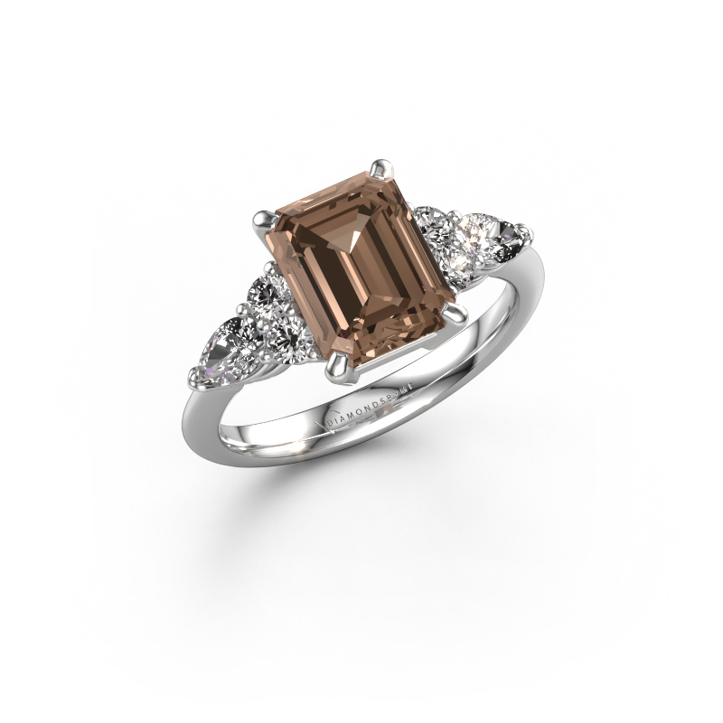 Image of Promise ring Melani EME 950 platinum Brown diamond 3.22 crt