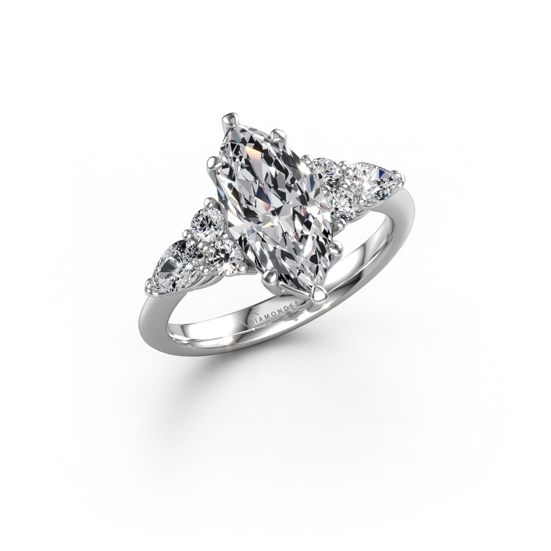 Image de Bague de fiançailles Melani MRQ 950 platine Diamant synthétique 3.82 crt