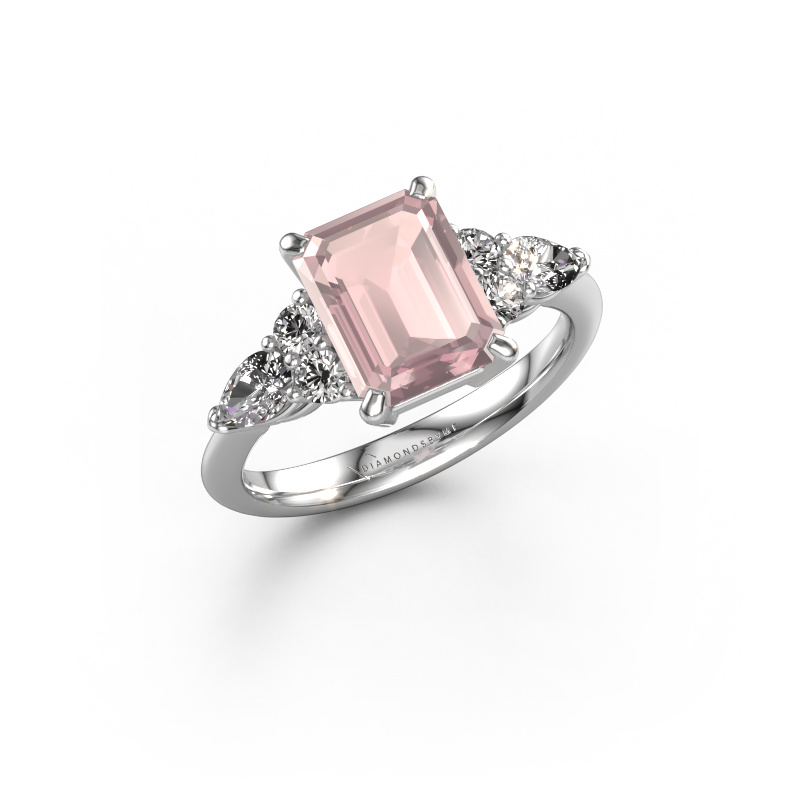 Image of Promise ring Melani EME 950 platinum Morganite champagne 9x7 mm