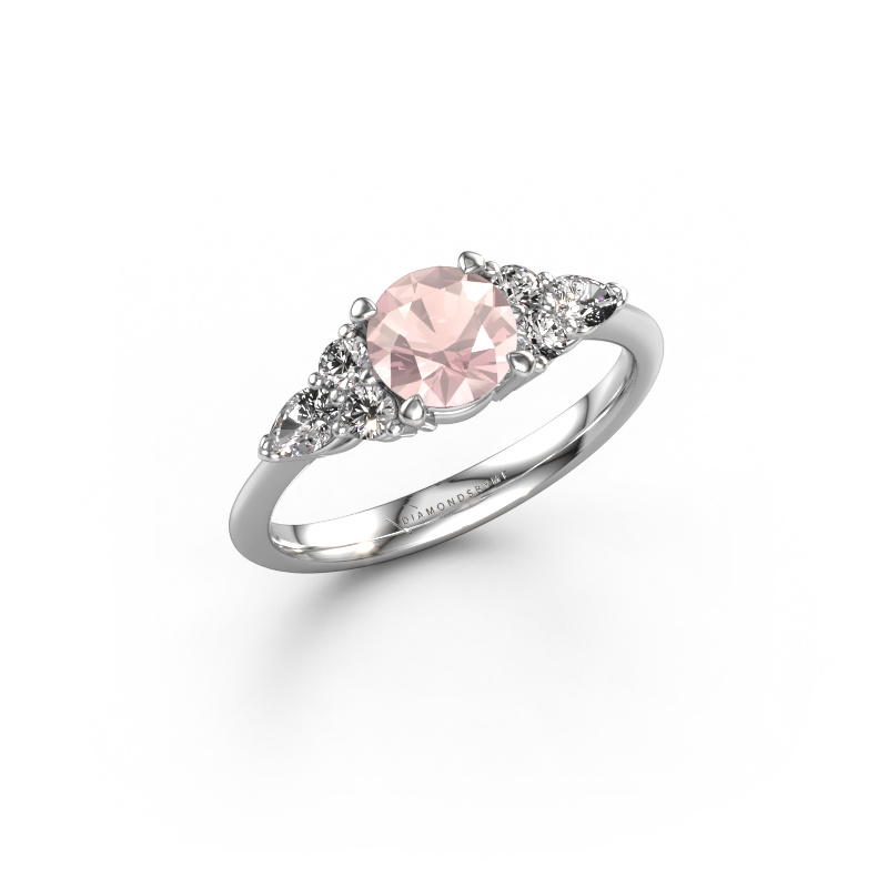 Bild von Verlobungsring Melani RND 950 Platin Morganit Champagner 6 mm