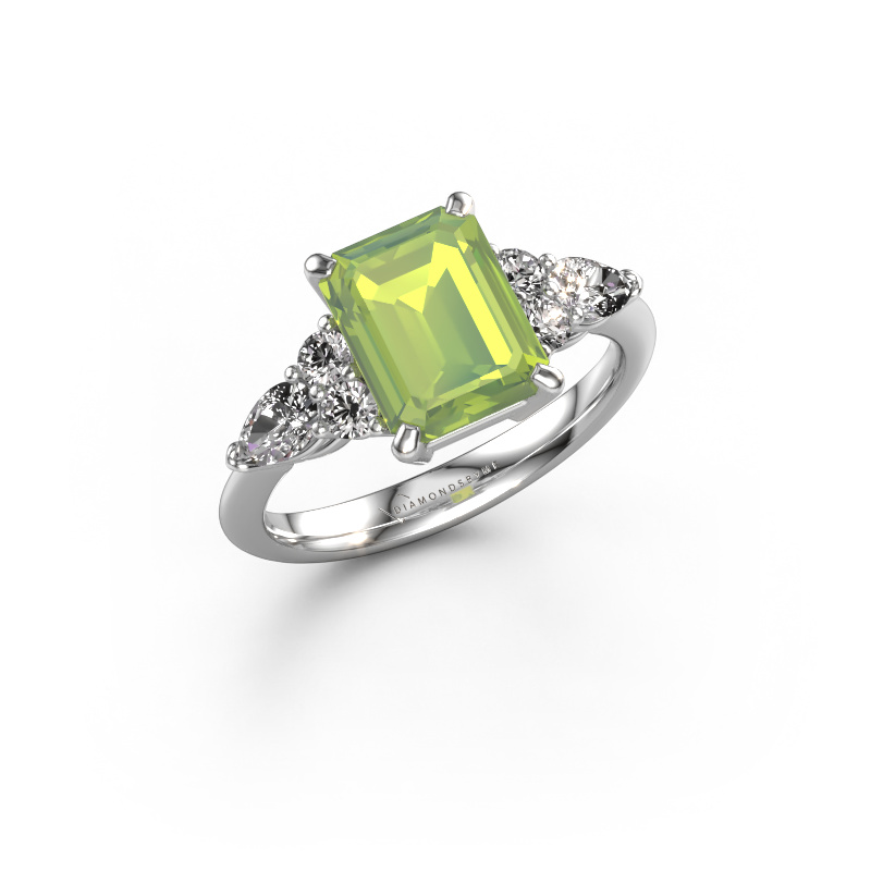Bild von Verlobungsring Melani EME 950 Platin Peridot 9x7 mm