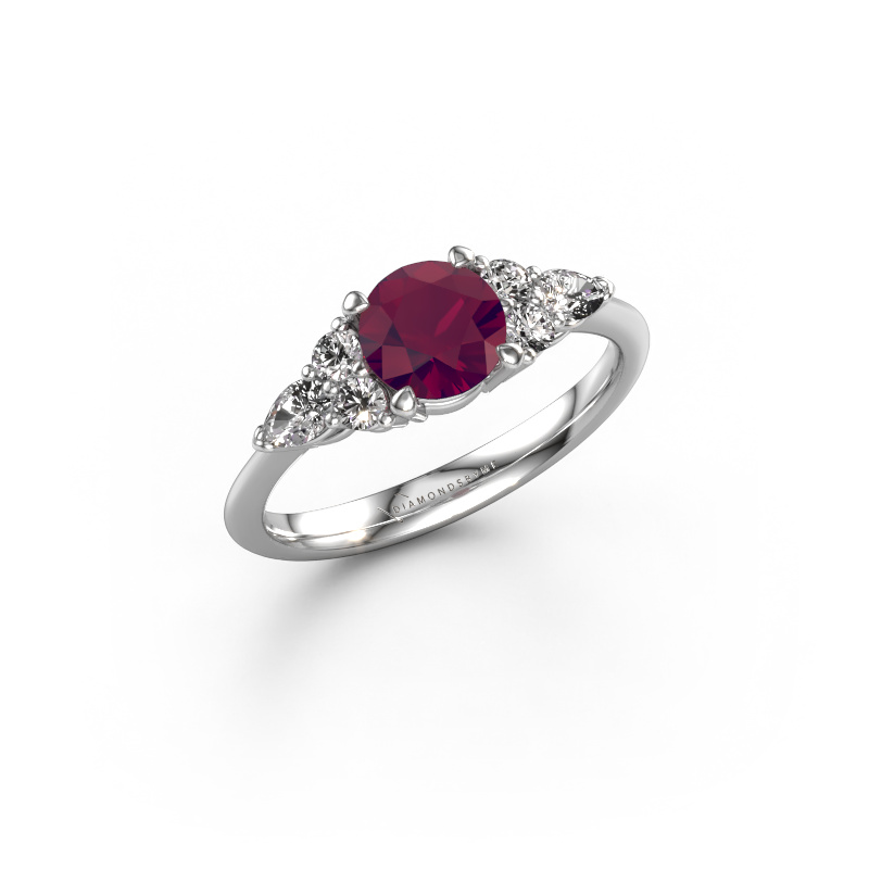 Image of Engagement ring Melani RND 950 platinum Rhodolite 6 mm