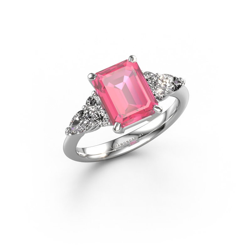 Bild von Verlobungsring Melani EME 950 Platin Pink Saphir 9x7 mm