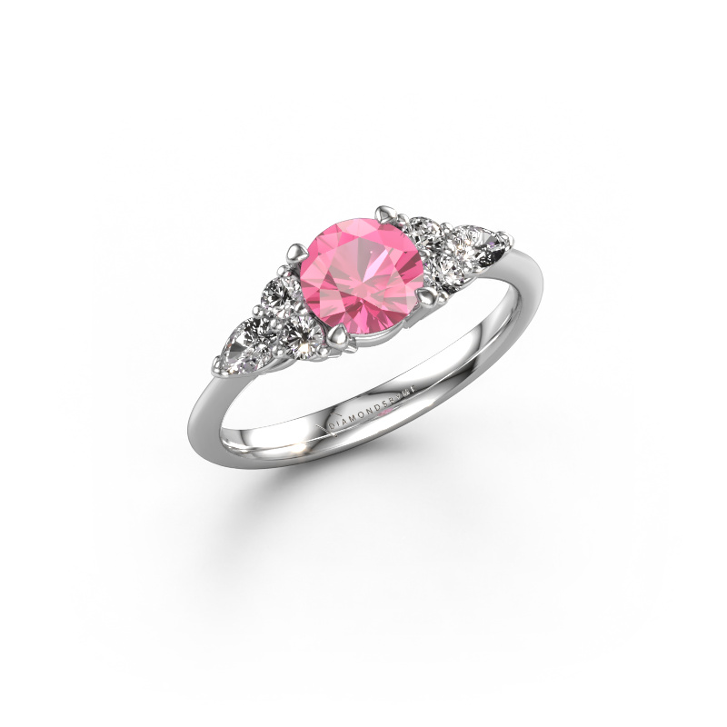 Bild von Verlobungsring Melani RND 585 Weißgold Pink Saphir 6 mm