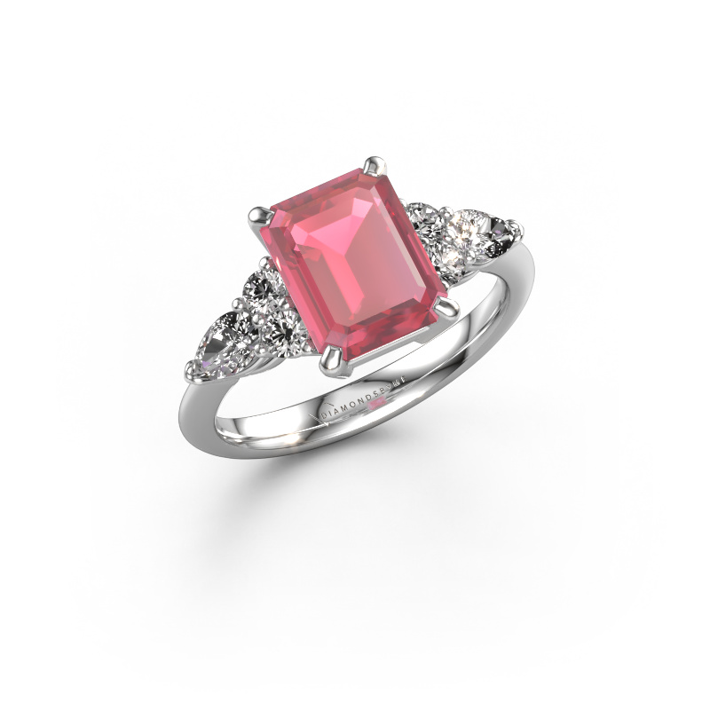 Image of Promise ring Melani EME 950 platinum Tourmaline pink 9x7 mm