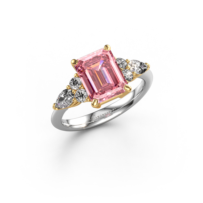 Bild von Verlobungsring Melani EME 585 Weißgold Rosa Labordiamant 9x7 mm