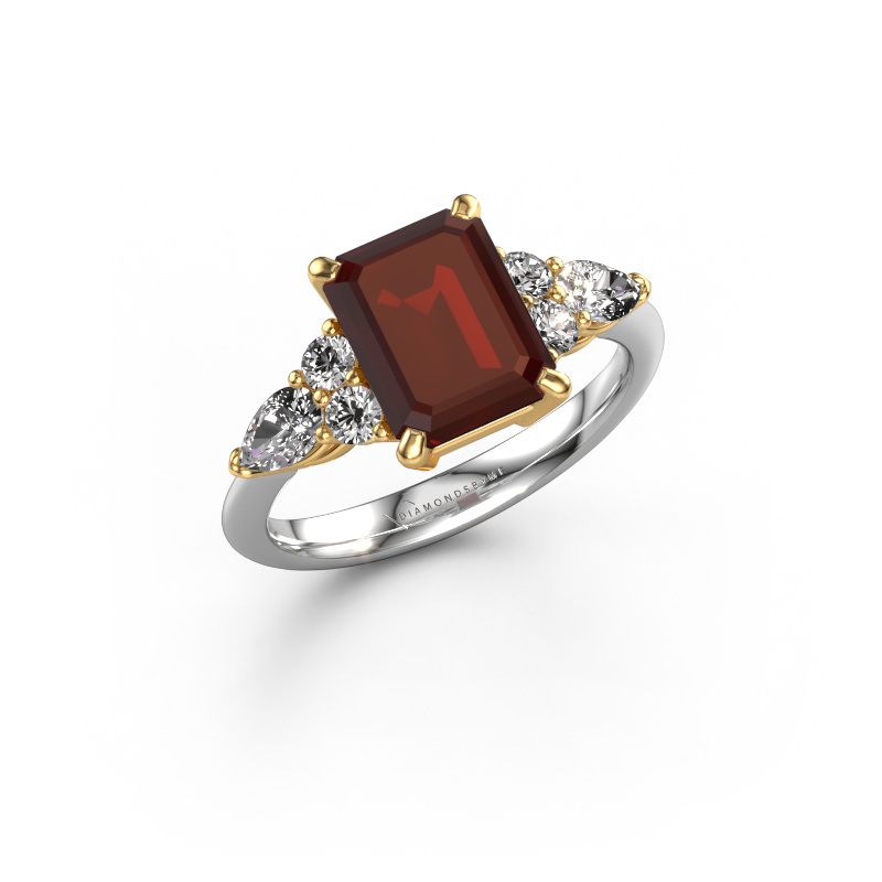 Image of Promise ring Melani EME 585 white gold Garnet 9x7 mm