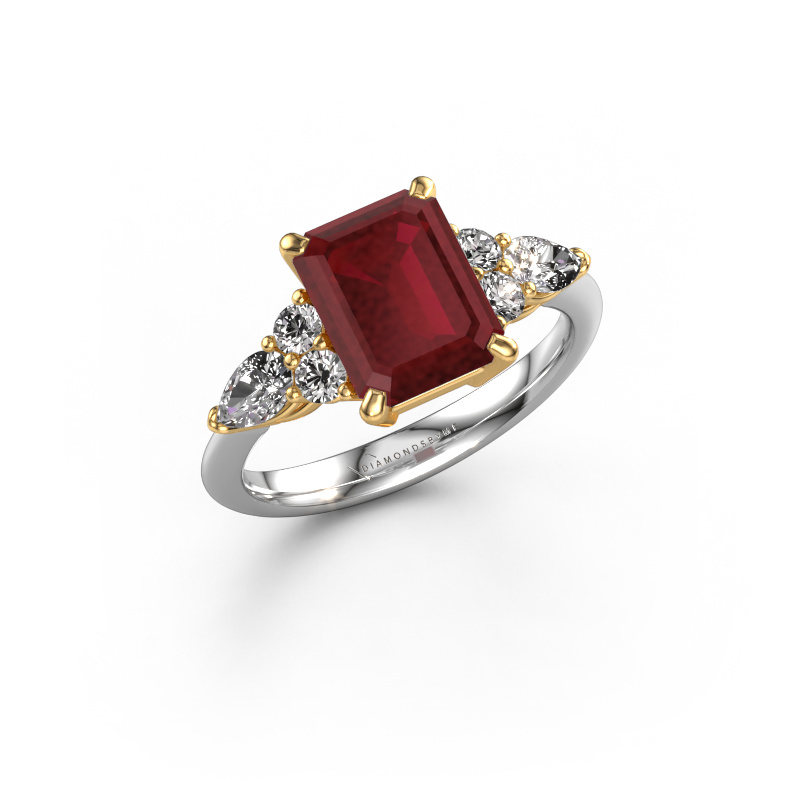 Image of Promise ring Melani EME 585 white gold Ruby 9x7 mm