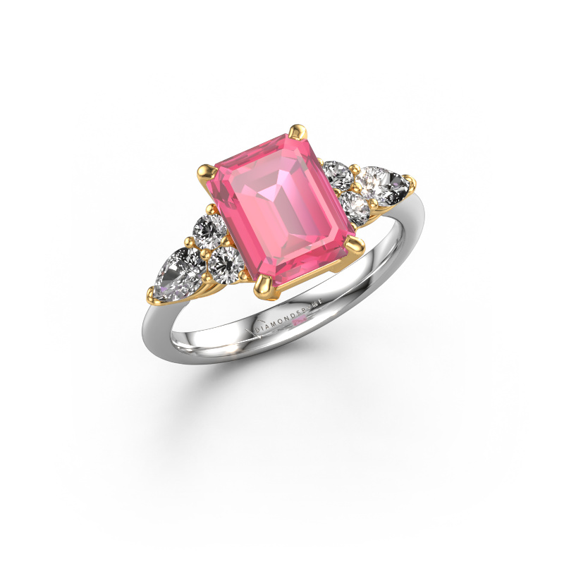 Image of Promise ring Melani EME 585 white gold Pink sapphire 9x7 mm