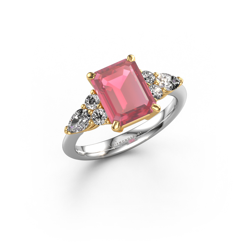 Image of Promise ring Melani EME 585 white gold Tourmaline pink 9x7 mm