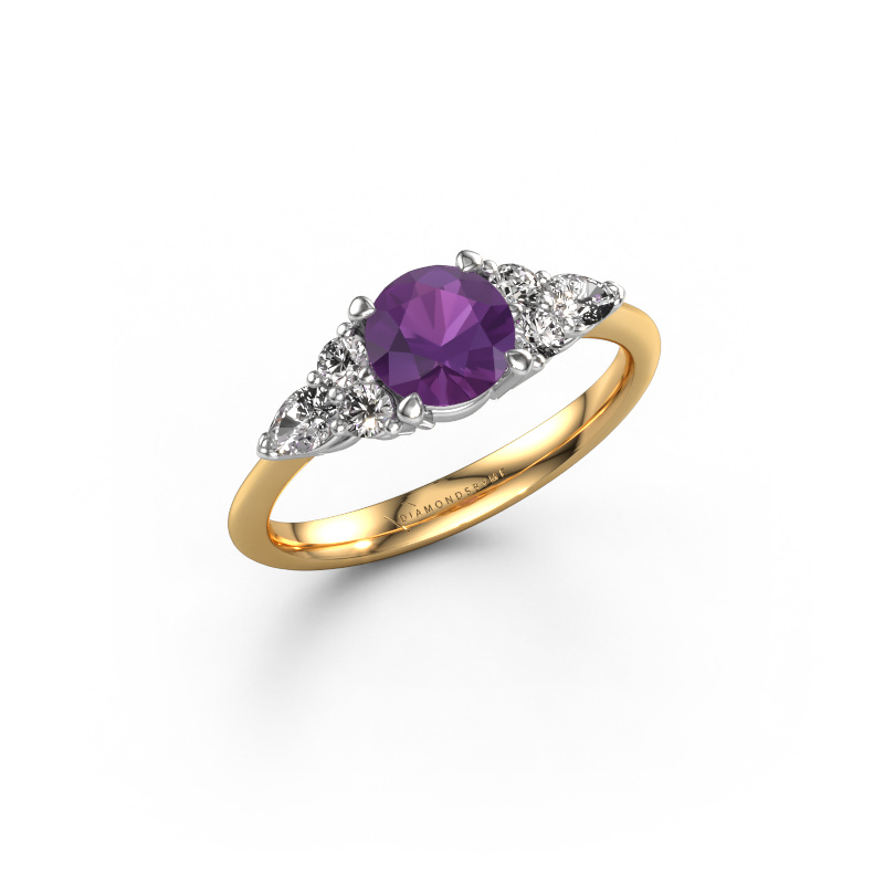Bild von Verlobungsring Melani RND 585 Gold Amethyst 6 mm