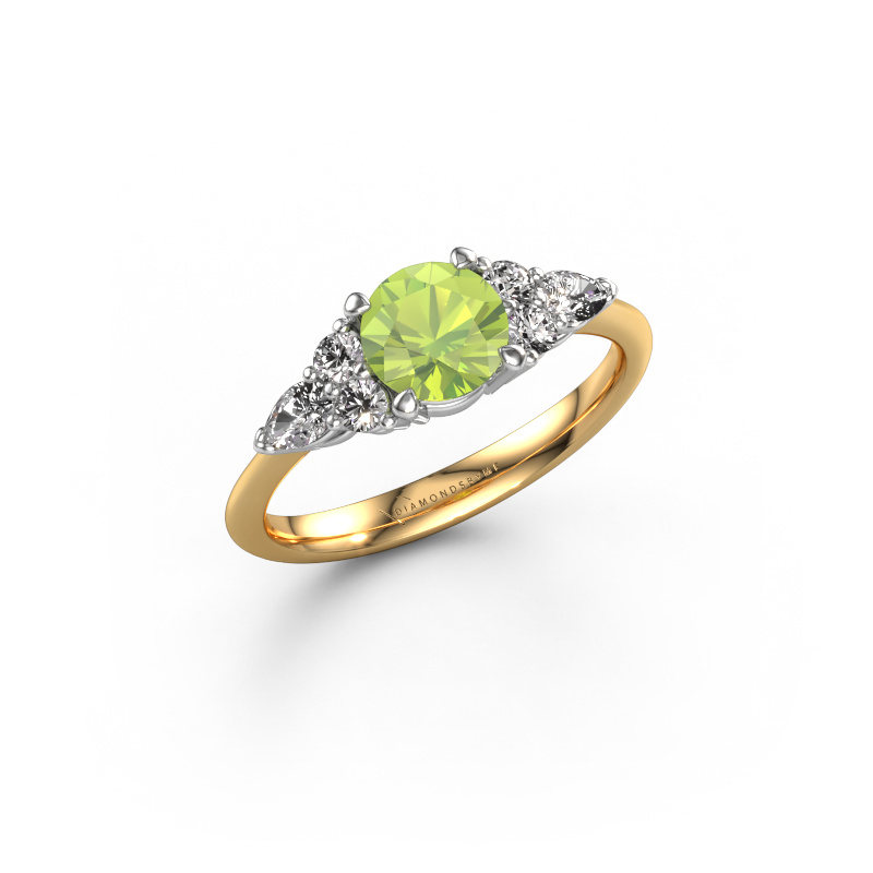Image of Engagement ring Melani RND 585 gold Peridot 6 mm