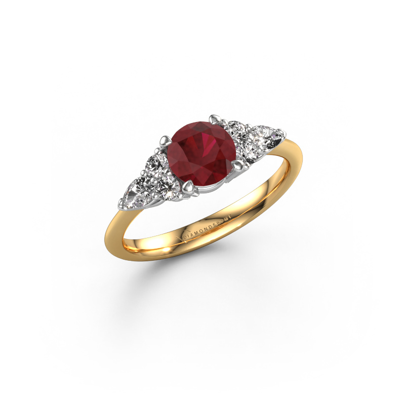 Image of Engagement ring Melani RND 585 gold Ruby 6 mm