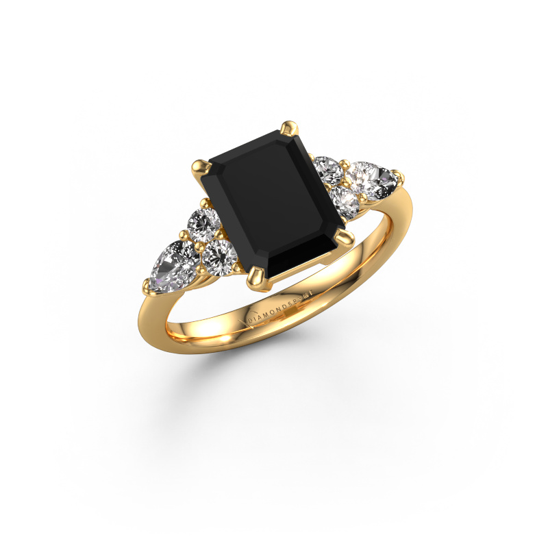 Image de Bague de fiançailles Melani EME 585 or jaune Diamant noir 3.72 crt