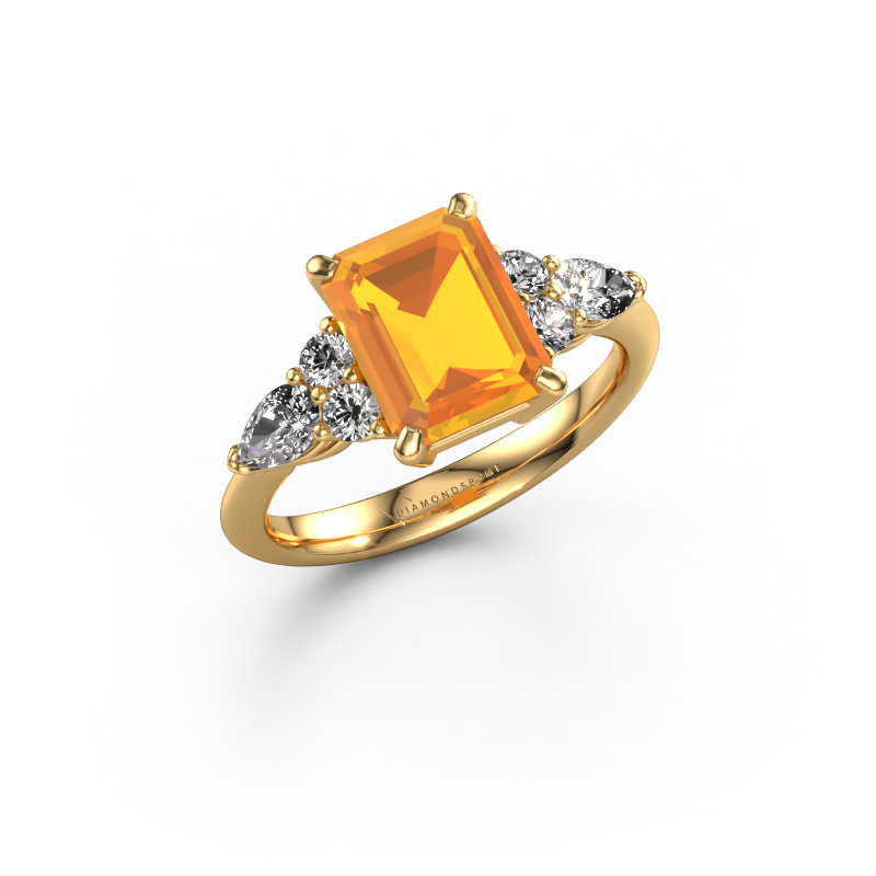 Image of Promise ring Melani EME 585 gold Citrin 9x7 mm