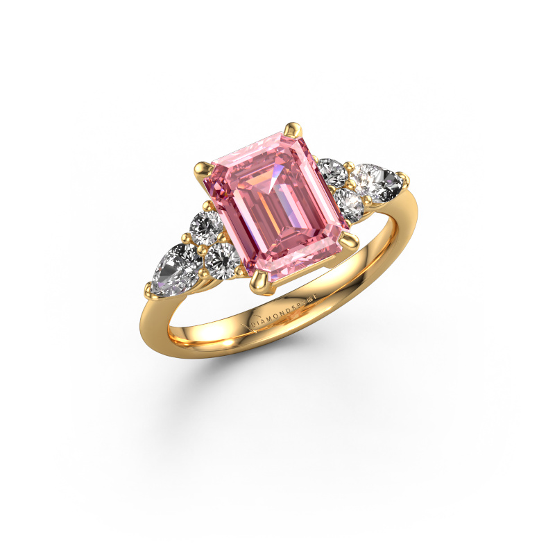 Image of Promise ring Melani EME 585 gold Pink lab grown diamond 9x7 mm