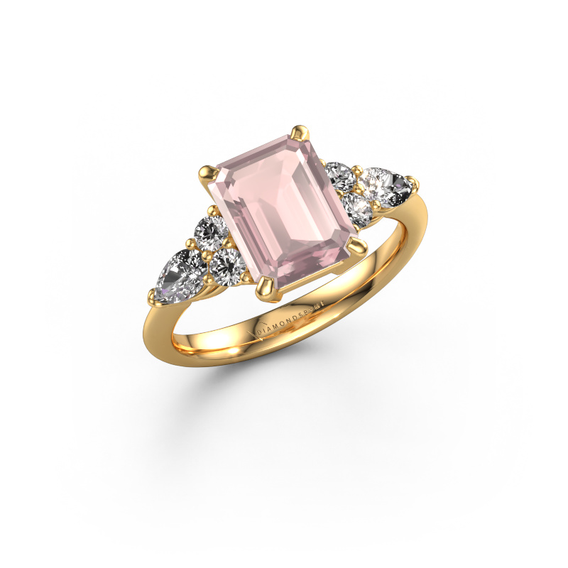 Image of Promise ring Melani EME 585 gold Morganite champagne 9x7 mm