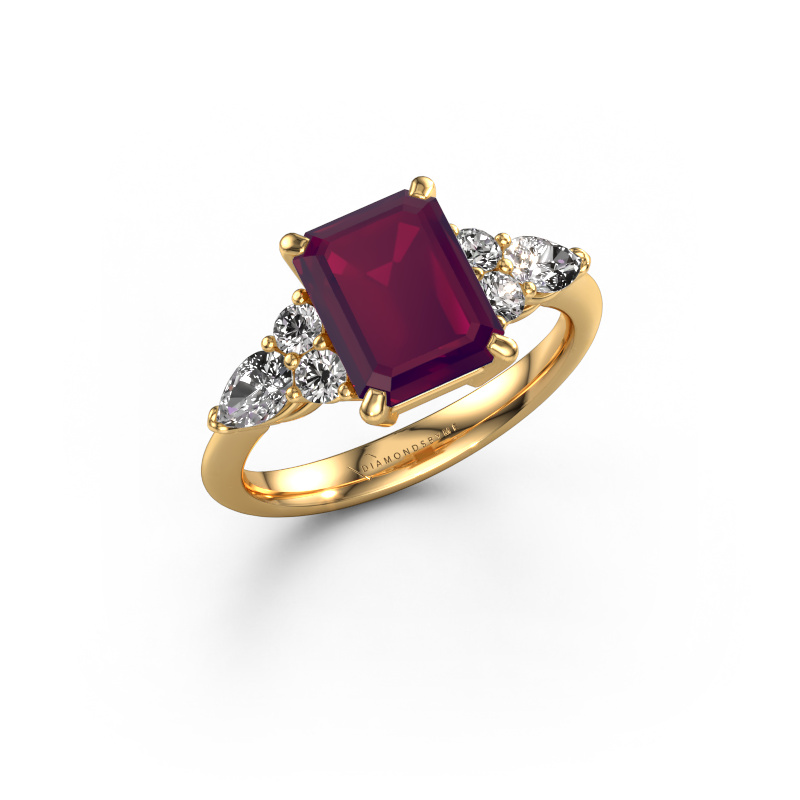 Image of Promise ring Melani EME 585 gold Rhodolite 9x7 mm