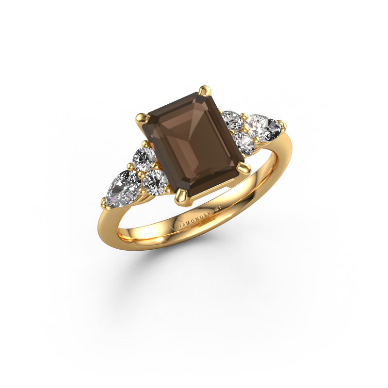 Bild von Verlobungsring Melani EME 585 Gold Rauchquarz 9x7 mm