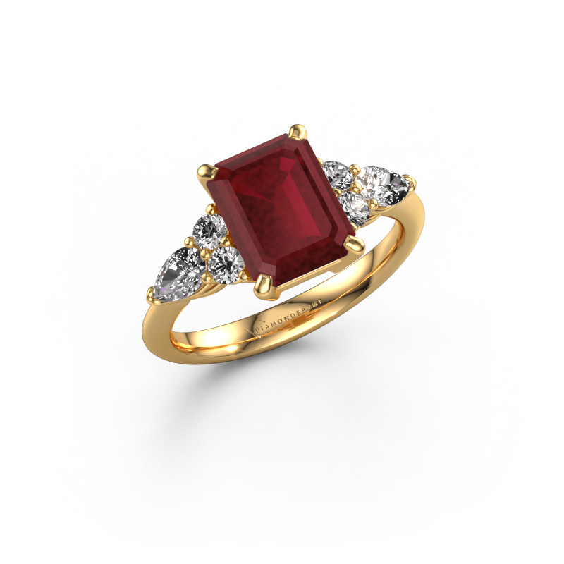 Image of Promise ring Melani EME 585 gold Ruby 9x7 mm