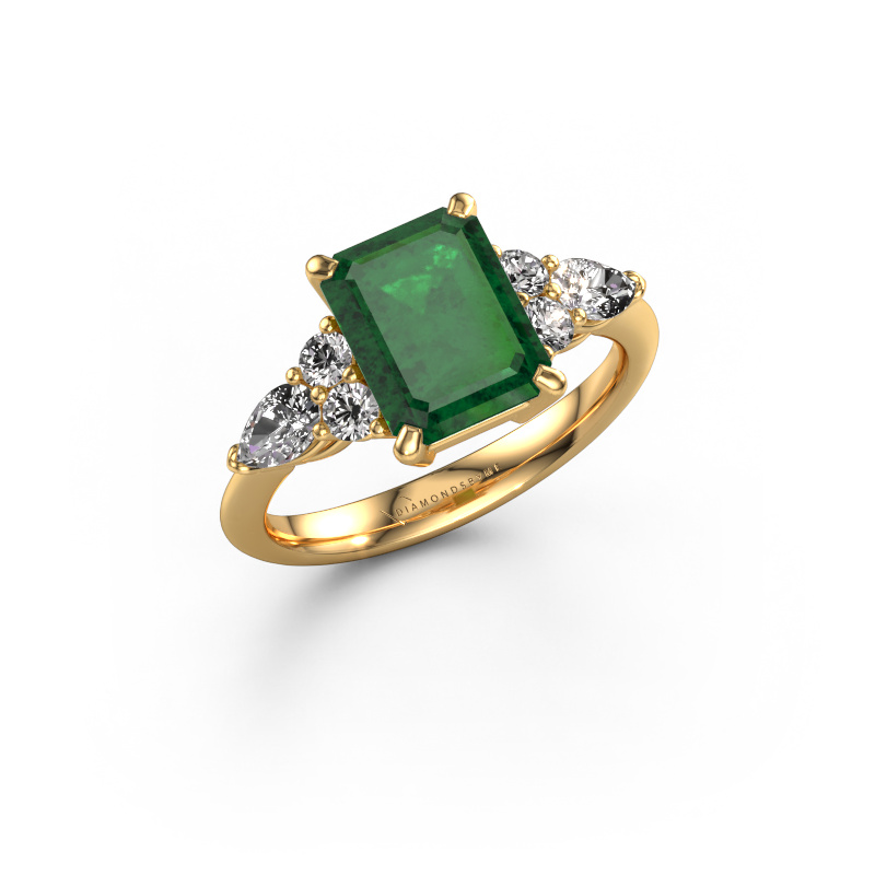Image of Promise ring Melani EME 585 gold Emerald 9x7 mm