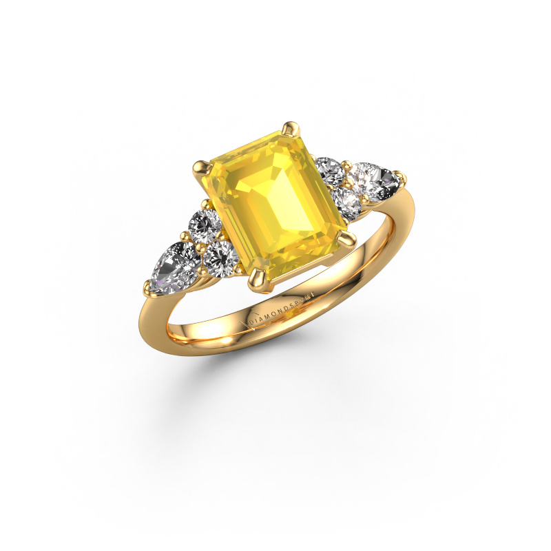 Image of Promise ring Melani EME 585 gold Yellow sapphire 9x7 mm