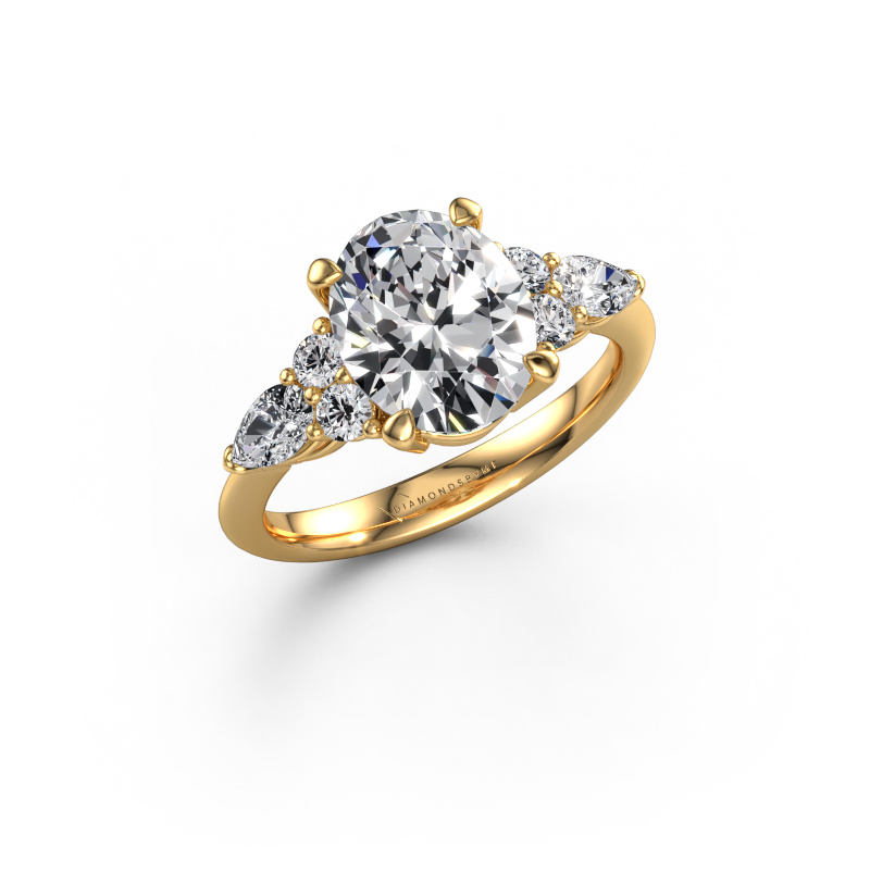 Image of Engagement ring Melani OVL 585 gold Lab grown diamond 3.42 crt