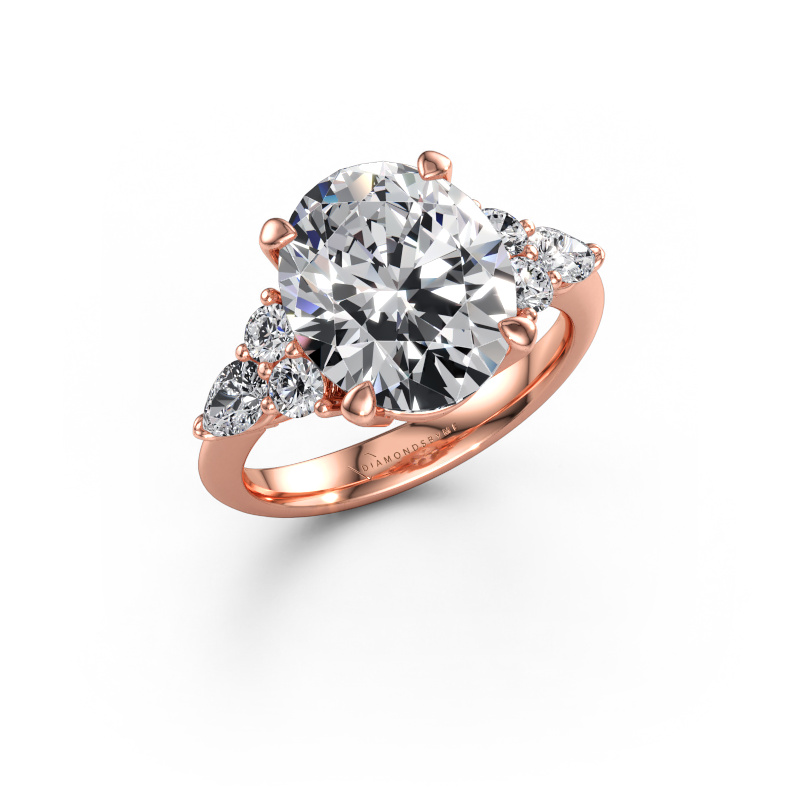 Immagine di Anello di fidanzamento Melani OVL 585 oro rosa Diamante lab grown 5.87 crt