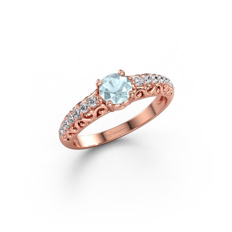 Immagine di Anello di fidanzamento Mellie 585 oro rosa Acquamarina 5 mm