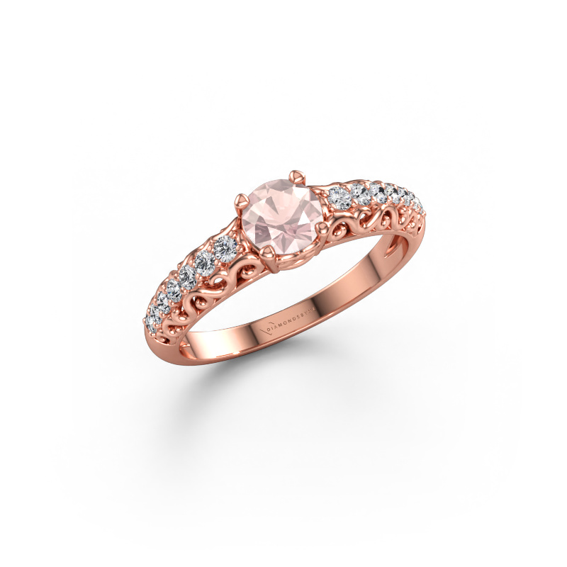 Immagine di Anello di fidanzamento Mellie 585 oro rosa Morganite champagne 5 mm