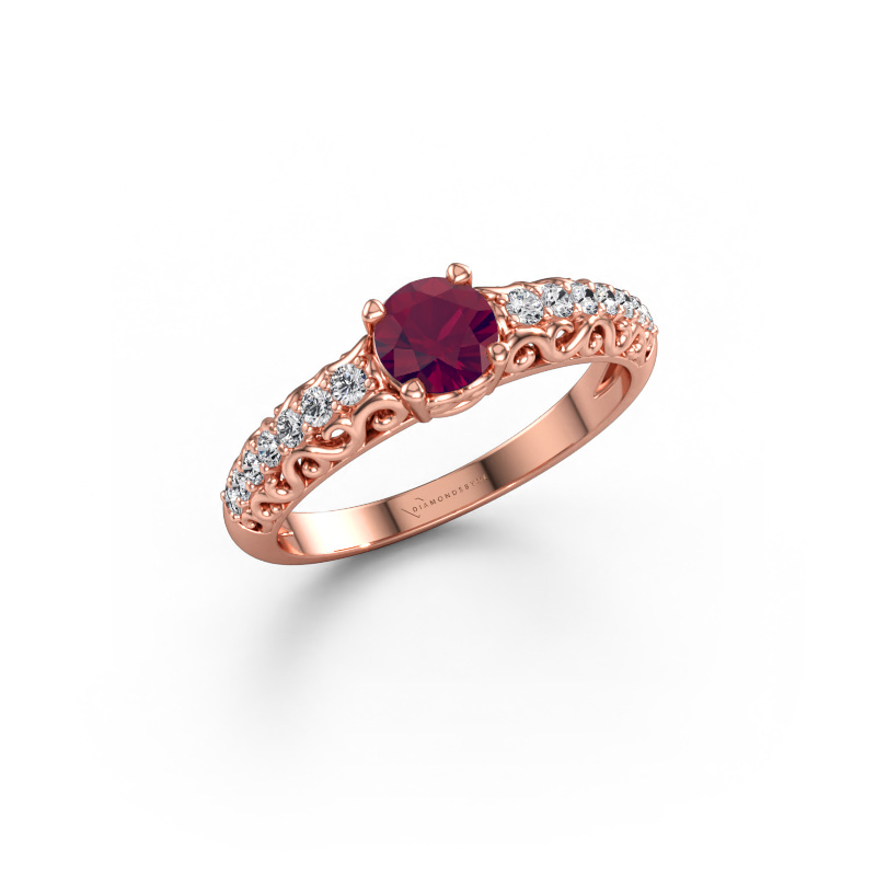 Immagine di Anello di fidanzamento Mellie 585 oro rosa Rodolite 5 mm