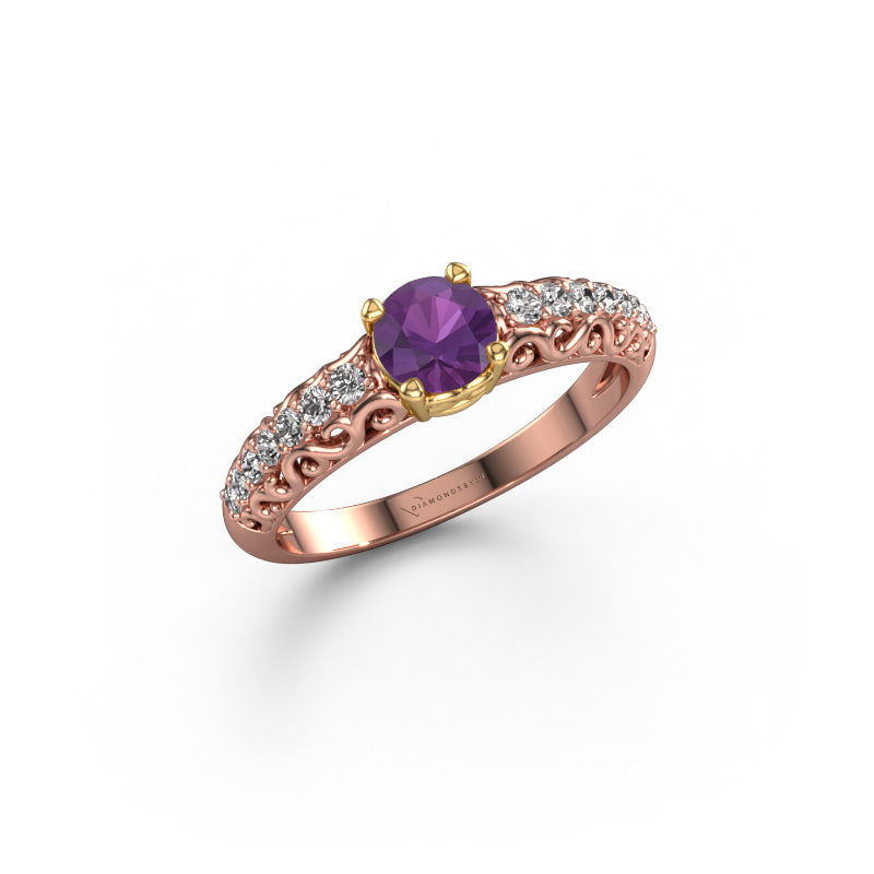 Image of Engagement ring Mellie 585 rose gold Amethyst 5 mm