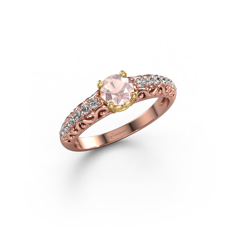 Image of Engagement ring Mellie 585 rose gold Morganite champagne 5 mm