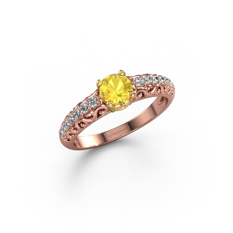 Image of Engagement ring Mellie 585 rose gold Yellow sapphire 5 mm