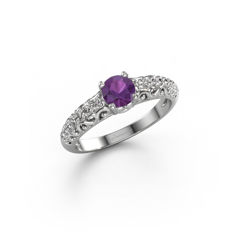 Image of Engagement ring Mellie 950 platinum Amethyst 5 mm
