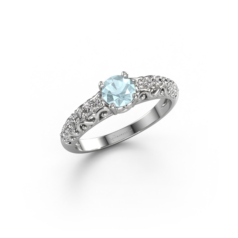 Image of Engagement ring Mellie 950 platinum Aquamarine 5 mm