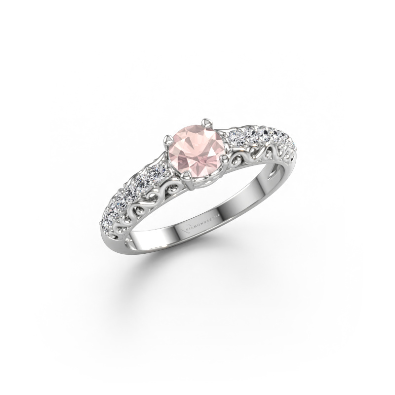 Image of Engagement ring Mellie 950 platinum Morganite champagne 5 mm
